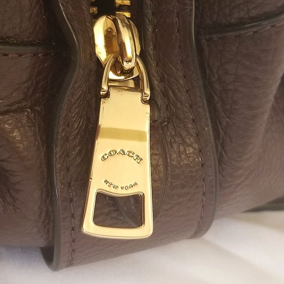 NEW!! COACH "MERCER" BURGUNDY LEATHER DOUBLE HANDLE SATCHEL BAG / PURSE - NWOT - Picture 11 of 13